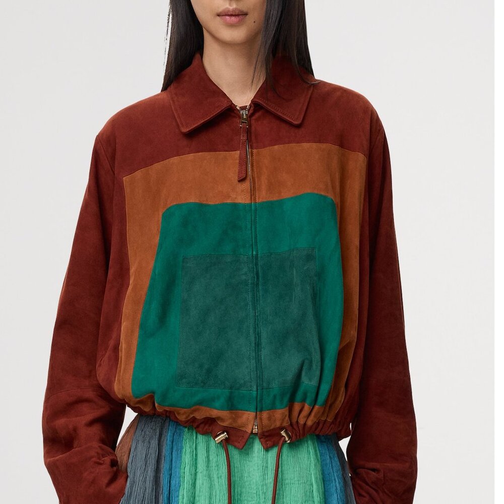 Loewe Brown Suede Balloon Shirt Jacket